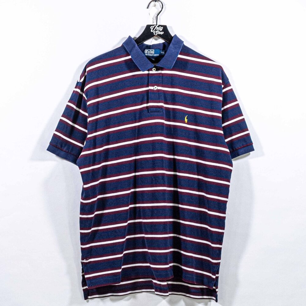 Polo Ralph Lauren Pony Striped Polo Shirt XXL Y2K Preppy Hip Hop